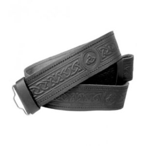 Leather Celtic Embossed Kilt Belt