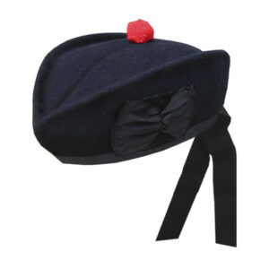 Plain Navy Glengarry With Red Toorie